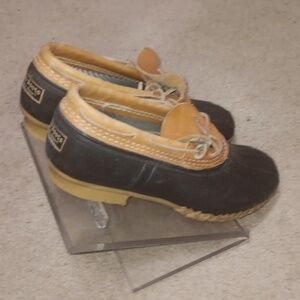 L.L. Bean Black and Tan Rain & Snow Boots